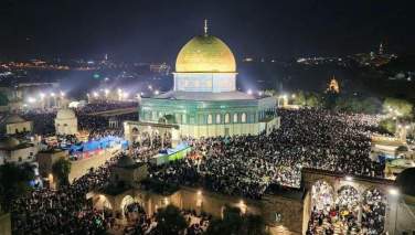 حضور صدها هزار نمازگزار فلسطینی در مسجدالاقصی